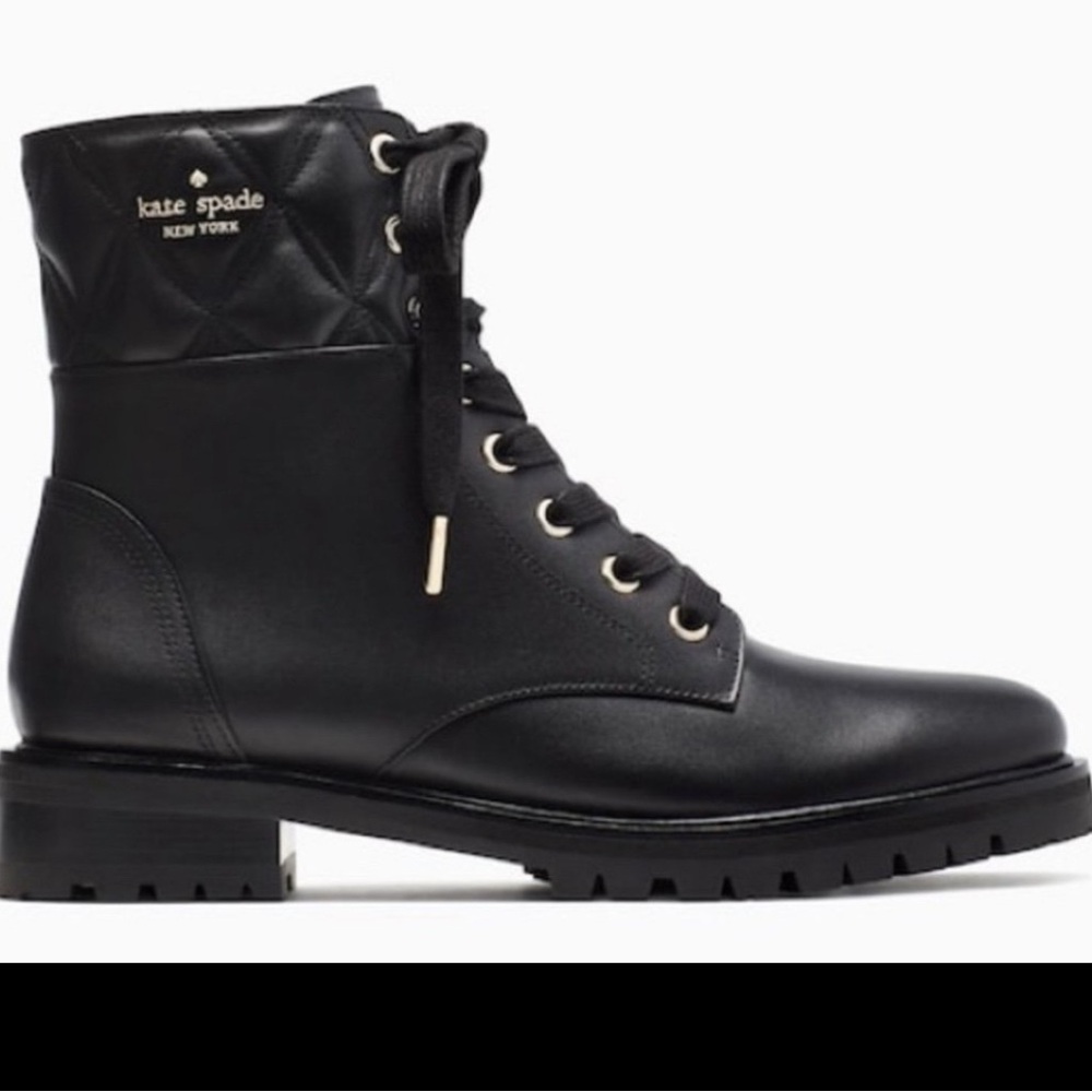Kate Spade Quilted Black Combat Boots